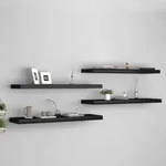 Schweberegale 4 Stk. Schwarz 90x23,5x3,8 Cm Mdf - Vidaxl