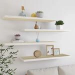 Vidaxl - Schweberegale 4 Stk. Eichen-optik Und Wei&szlig; 120x23,5x3,8 Cm Mdf