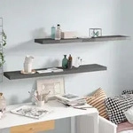 Schweberegale 2 Stk. Hochglanz-grau 120x23,5x3,8 Cm Mdf Vidaxl