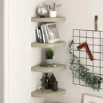 Eck-schweberegale 4 Stk. Eichen-optik 25x25x3,8 Cm Mdf Vidaxl