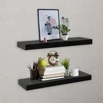 Schweberegale 2 Stk. Schwarz 40x20x3,8 Cm Vidaxl
