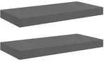Schweberegale 2 Stk. Hochglanz-grau 50x23x3,8 Cm Mdf Vidaxl