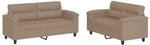 Vidaxl - 2-tlg. Sofagarnitur Mit Kissen Cappuccino-braun Kunstleder