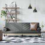Schlafsofa Mit Armlehnen Dunkelgrau Stoff Vidaxl