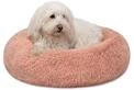 Lionto - Hundebett Aus Pl&uuml;sch In Donut-form, 50 Cm Durchmesser, Rosa