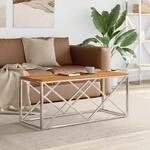 Couchtisch Edelstahl Und Massivholz Akazie - Vidaxl