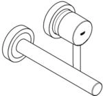 Grohe 2-loch-wt-wandbatterie Essence 291931 Fms Ausladung 230mm Cool Sunrise,