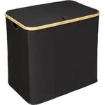 Bambus W&auml;schetruhe Trio Ecori In Schwarz 57 X 50 X 37 Cm - Rahmen: Natur,