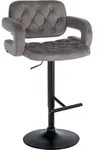 Clp - Barhocker Dublin Samt Grau Metall Matt Schwarz