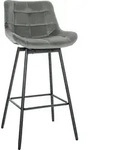Barhocker Weston Schwenkbar Grau Samt