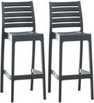 Clp - 2er Set Barhocker Ares Dunkelgrau