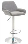 Barhocker Braga Stoff Grau Chrom