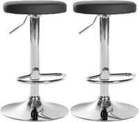 Clp - 2er Set Barhocker Ponte Kunstleder Schwarz Metall In Chromoptik