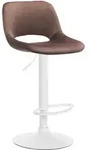 Barhocker Camden Samt Braun Metall Matt Weiss