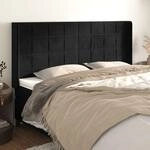 Kopfteil Mit Ohren Schwarz 203x16x118/128 Cm Samt Vidaxl