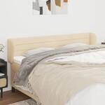 Kopfteil Mit Ohren Creme 203x23x78/88 Cm Stoff Vidaxl