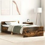 Bettgestell Ohne Matratze R&auml;uchereiche 75x190 Cm Holzwerkstoff Vidaxl