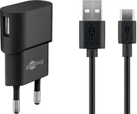 Goobay - Usb-c&trade;-ladeset (5 W), Netzteil Mit Usb-c&trade;-kabel, 1 M, Schwarz.