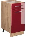 K&uuml;chenunterschrank Fame-line, Bordeaux Hochglanz, 40 Cm Ohne Arbeitsplatte Vicco