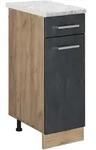 K&uuml;chenunterschrank R-line, Schwarz Beton, 30 Cm Ap Marmor Vicco