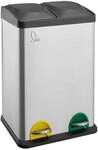 Svita Tc2x20 K&uuml;cheneimer Office 40l Trennm&uuml;lleimer M&uuml;lltrennung Edelstahl Silber