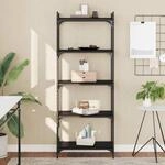 B&uuml;cherregal 5 B&ouml;den Schwarz 60x30x154 Cm Holzwerkstoff Vidaxl