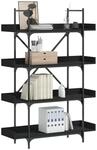 Vidaxl - B&uuml;cherregal 4 B&ouml;den Schwarz 100x33x145,5 Cm Holzwerkstoff