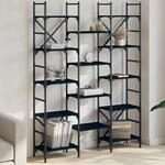 B&uuml;cherregal Schwarz 127,5x28,5x172,5 Cm Holzwerkstoff - Vidaxl