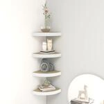 Eck-schweberegale 4 Stk. Eichen-optik Und Wei&szlig; 25x25x3,8 Cm Mdf Vidaxl