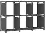 W&uuml;rfel-regal 6 F&auml;cher Grau 103x30x72,5 Cm Stoff Vidaxl