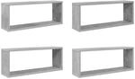 W&uuml;rfelregale 4 Stk. Betongrau 60x15x23 Cm Holzwerkstoff Vidaxl