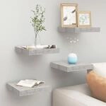 Schweberegale 4 Stk. Betongrau 23x23,5x3,8 Cm Mdf Vidaxl
