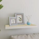 Schweberegal Eichen-optik Und Wei&szlig; 60x23,5x3,8 Cm Mdf Vidaxl