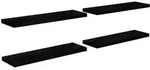 Schweberegale 4 Stk. Hochglanz-schwarz 120x23,5x3,8 Cm Mdf Vidaxl