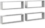 W&uuml;rfelregale 4 Stk. Betongrau 80x15x26,5 Cm Holzwerkstoff Vidaxl