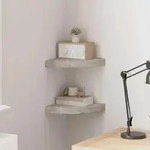 Eck-schweberegale 2 Stk. Betongrau 25x25x3,8 Cm Mdf Vidaxl