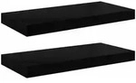Schweberegale 2 Stk. Hochglanz-schwarz 50x23x3,8 Cm Mdf Vidaxl