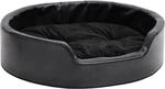 Hundebett Schwarz 69x59x19 Cm Pl&uuml;sch Und Kunstleder Vidaxl