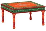 Couchtisch Orange Handbemalt Massivholz Mango - Vidaxl