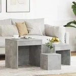 Satztische 3-tlg. Betongrau Holzwerkstoff Vidaxl