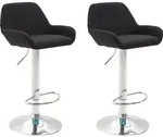 2er Set Barhocker Braga Stoff Schwarz Chrom