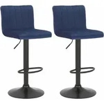2er Set Barhocker Jamie Samt Blau