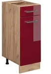 K&uuml;chenunterschrank R-line, Bordeaux Hochglanz, 30 Cm Ohne Arbeitsplatte, Vicco