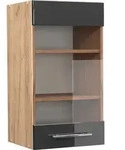 Vicco - K&uuml;chenglasschrank Fame-line, Anthrazit Hochglanz, 40 Cm