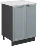 Vicco - K&uuml;chenunterschrank Fame-line, Hellblau-grau, 60 Cm , Ap Marmor