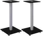 Vidaxl - Lautsprecher-st&auml;nder 2 Stk. Schwarz & Silbern Hartglas 1 S&auml;ule
