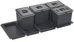 Abfallsammler Metropolis 15+15+15+15l Mit Deckel Abfallsystem F&uuml;r Korpusbreite 120