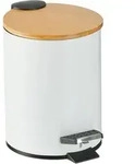 Relaxdays - M&uuml;lleimer Bad, 3 L, Kosmetikeimer Absenkautomatik, Bambusdeckel,