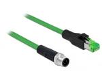 Delock 85438 Rj45 / M12 Netzwerkkabel, Patchkabel Sf/utp 2.00 M Gr&uuml;n 1 St.