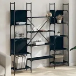 Vidaxl - B&uuml;cherregal Schwarz 155,5x24x166,5 Cm Holzwerkstoff